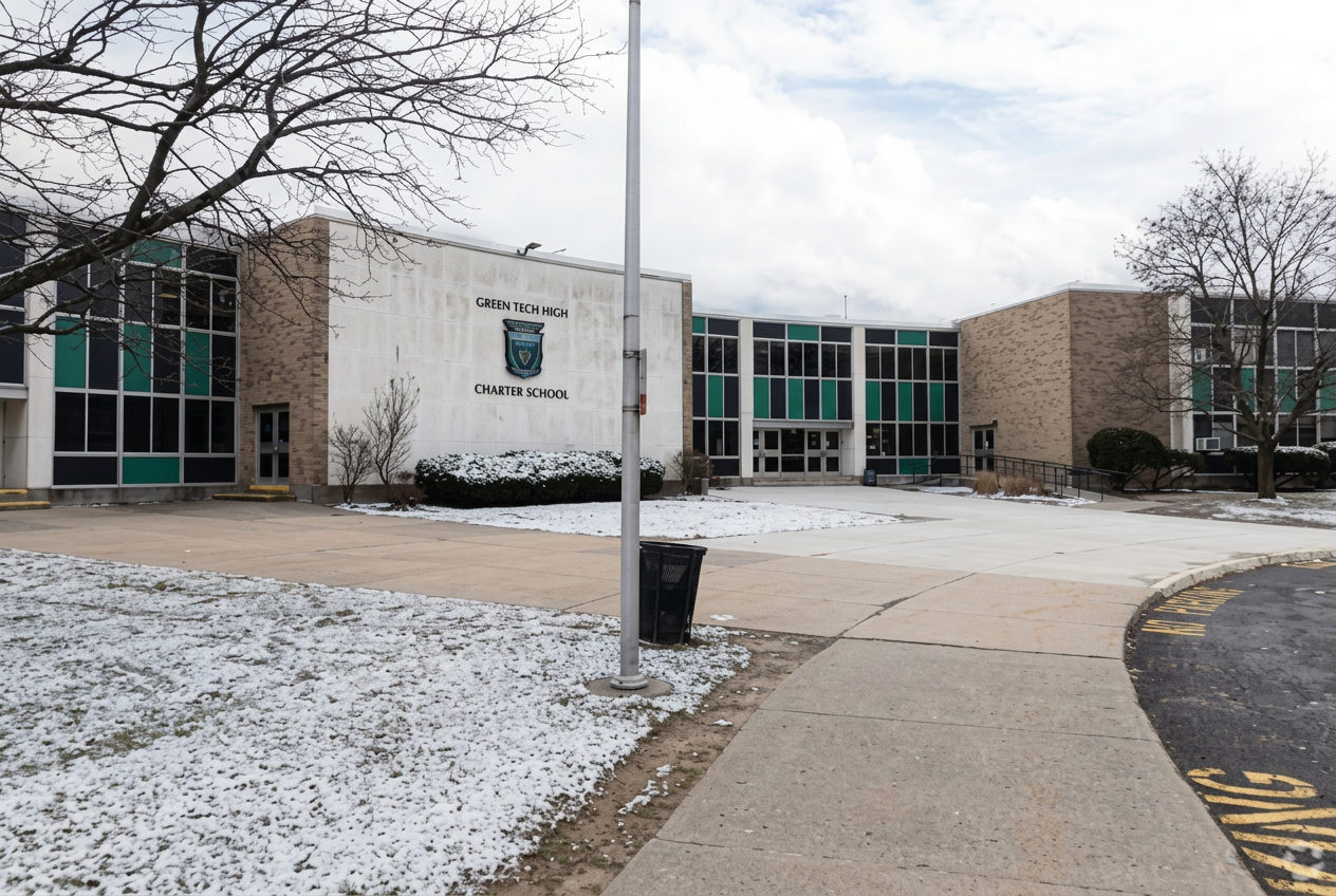 Green Tech High Charter School building exterior in Albany, New York